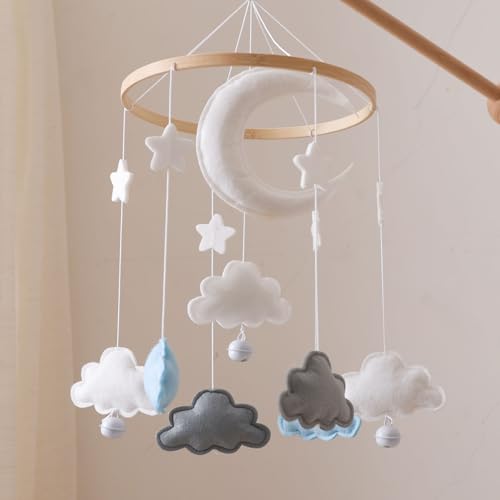Forai Baby Crib Mobile Star and Cloud Decor