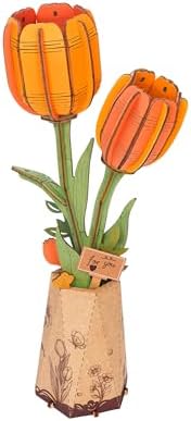 Rowood Wooden Flower DIY Craft Kit - Orange Tulip