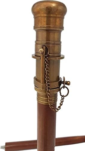 Thorn Instruments Beautiful Nautical Wooden Walking Stick Telescope