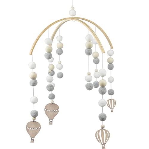 Wayuto Neutral Crib Mobile Felt Ball Ceiling Decor