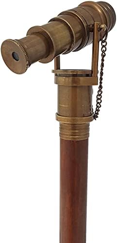 Thorn Instruments Beautiful Nautical Wooden Walking Stick Telescope