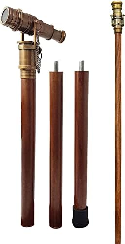 Thorn Instruments Beautiful Nautical Wooden Walking Stick Telescope