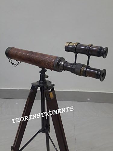 18 Inch Antique Bronze Nautical Telescope with Wooden Tripod