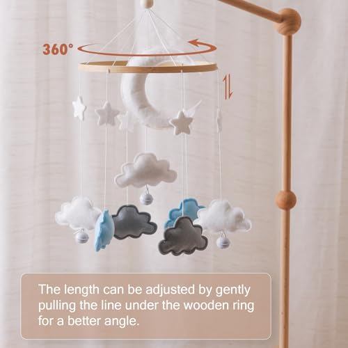Forai Baby Crib Mobile Star and Cloud Decor