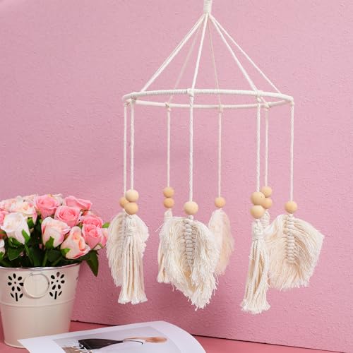 Boho Crib Mobile Handmade Neutral Nursery Decor