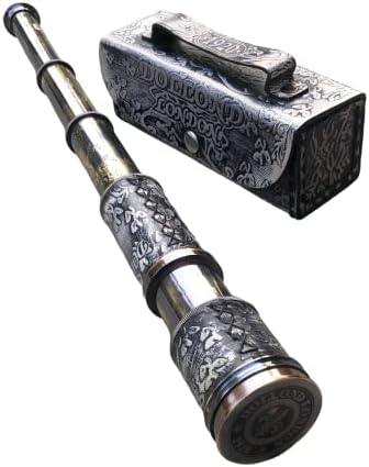 Personalized Nautical Brass Spyglass with Leather Case