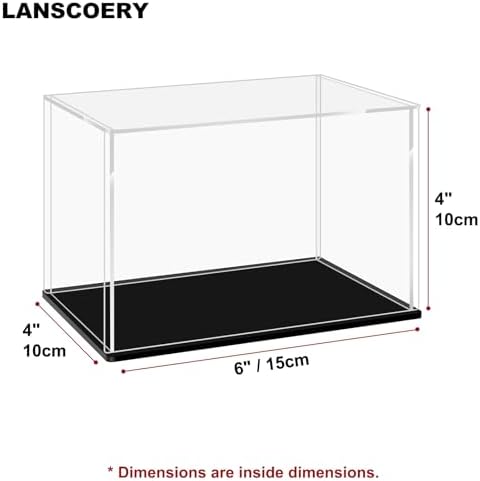 LANSCOERY Clear Acrylic Display Case with Black Base