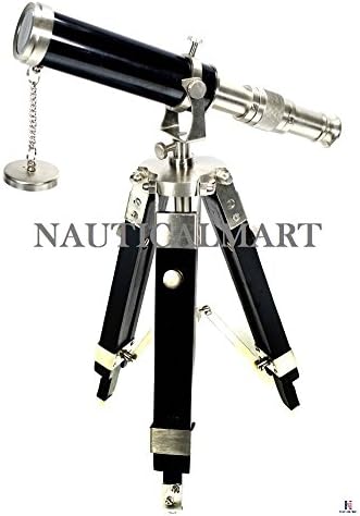 NauticalMart Vintage Brass Telescope Stand with Tripod