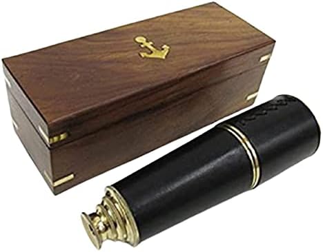 NauticalMart Brass Pullout Telescope with Wooden Case