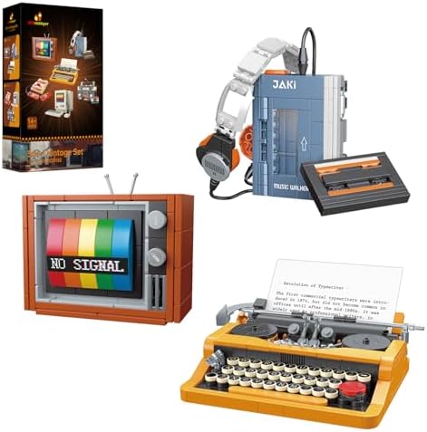 JMBricklayer Retro Typewriter Walkman TV Building Set