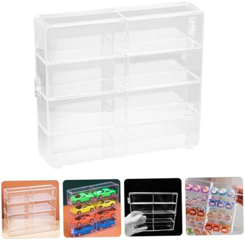 NUOBESTY 2pcs Tiered Display Case for Collectibles and Toys