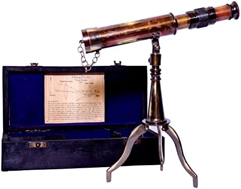 Vintage Antique Telescope with Wooden Box