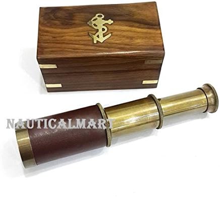 Nautical Handheld Pirate Telescope with Wooden Box