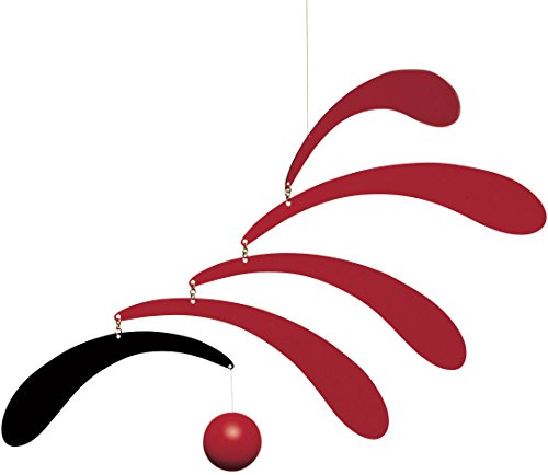 Flowing Rhythm Red Hanging Mobile - 18 Inches Handmade