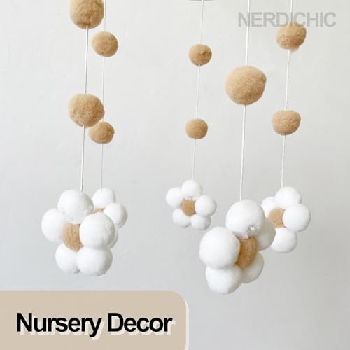 Nerdichic Baby Crib Mobile Gender Neutral Felt Daisy Flower Decor
