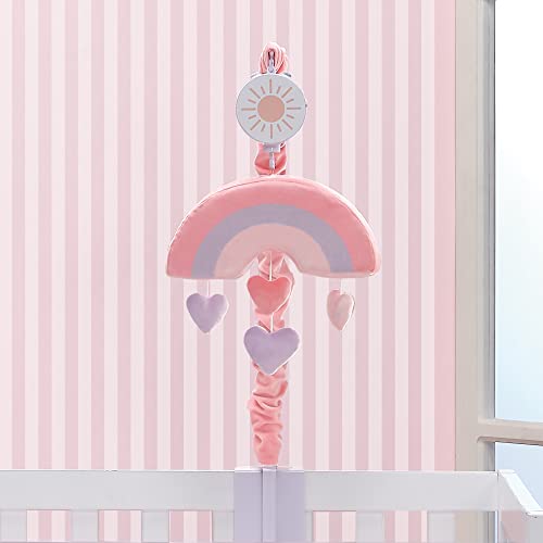 Bedtime Originals Rainbow Hearts Musical Crib Mobile - Pink Purple Love