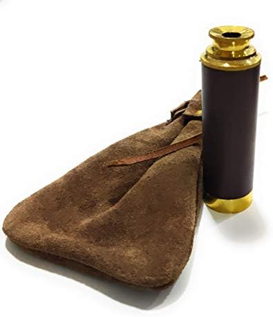 Nautical-Mart 9 Inch Brass Telescope with Brown Suede Case