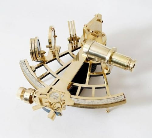 Vintage Brass Sextant with Wooden Box