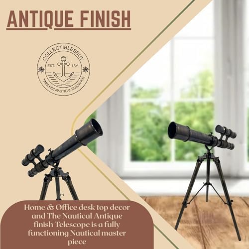 Antique Brass Telescope with Adjustable Tripod