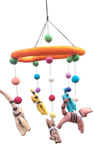 Handcrafted Cat Mobile for Baby Nursery Crib and Gift