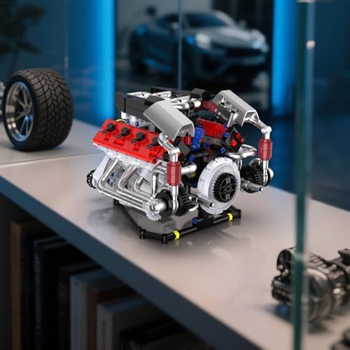 V8 Engine Building Blocks Kit with LED Light and APP Control