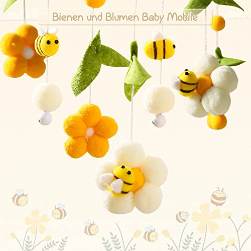 Crib Mobile with Bells and Flowers for Baby