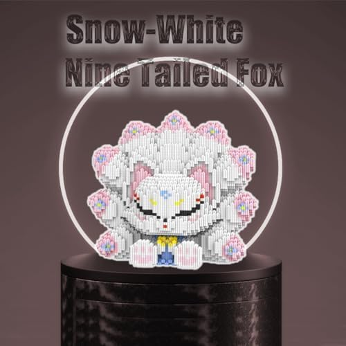 HONLANCH Animal Snow-White Nine Tailed Fox Micro Building Blocks Set