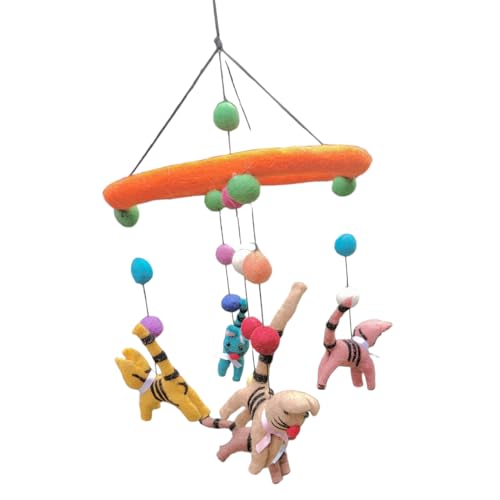 Handcrafted Cat Mobile for Baby Nursery Crib and Gift