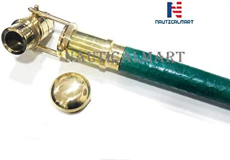 Nautical Collectible Brass Telescope Walking Stick Foldable Cane