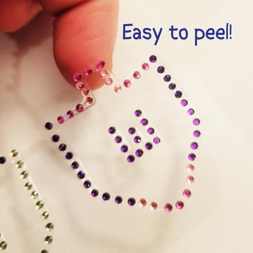 Rite Lite Hanukkah Jewel Stickers - 2 Sheets with Dreidels Menorahs Happy Chanukah Designs