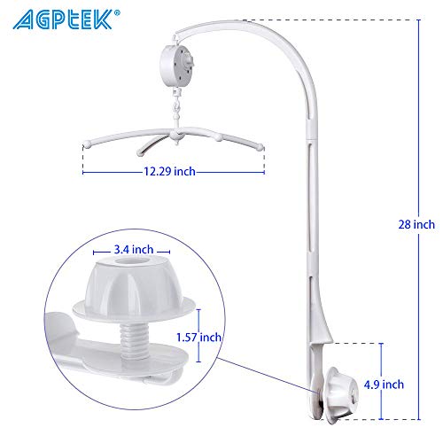 AGPTEK Baby Crib Mobile Holder 28 Inch Wind Up Music Box Stroller Attachment