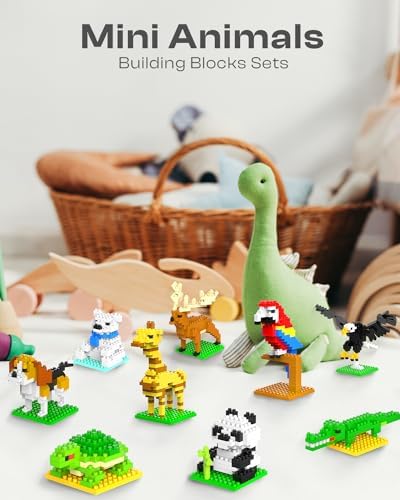 Kimiangel Mini Animal Building Blocks 12 Pack for Kids