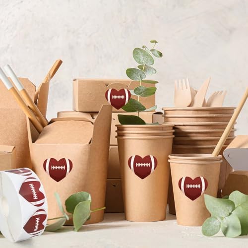 1000Pcs Football Heart Shape Stickers Roll
