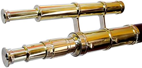 Spyglass Magnification Telescope with Brass and Wooden Tripod Stand
