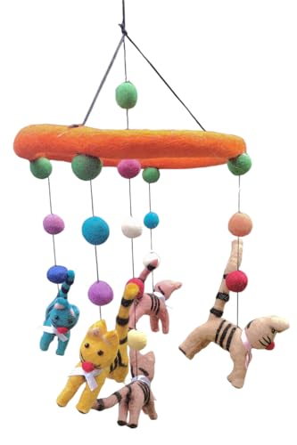 Handcrafted Cat Mobile for Baby Nursery Crib and Gift