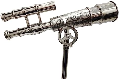 Vintage Antique Brass Telescope with Tripod