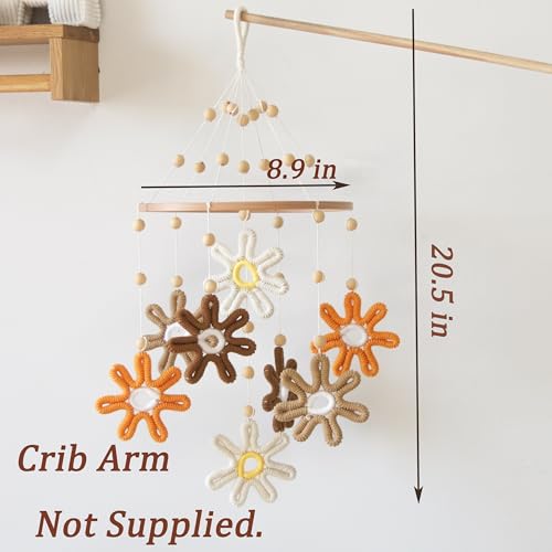 GOUKURLSMA Woven Daisy Crib Mobile for Girls and Boys