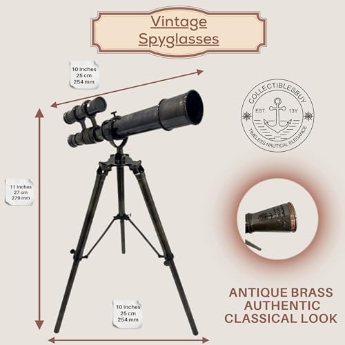 Antique Brass Telescope with Adjustable Tripod