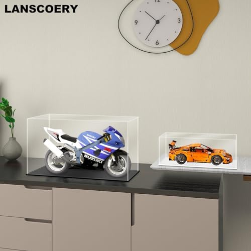 LANSCOERY Clear Acrylic Display Case with Black Base 1
