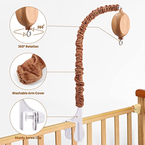 Crib Mobile Arm with Music Box - 25 Inch Universal Mobile Hanger