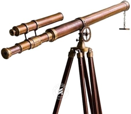 TAL Antique Brass Telescope with Wooden Tripod