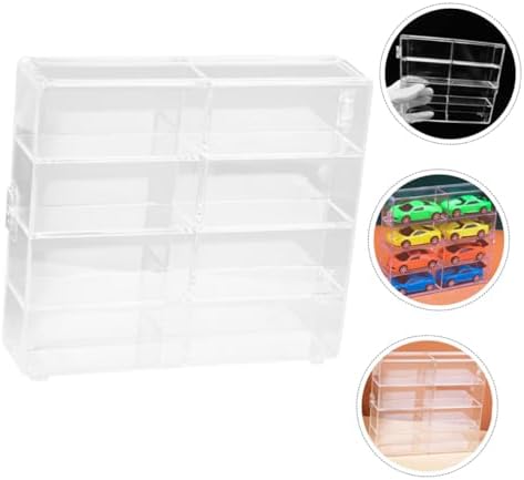 Acrylic Car Model Display Case 8 Compartment Storage Stand