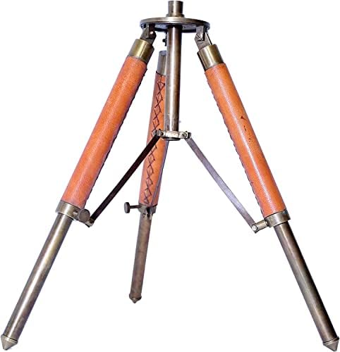 Vintage Brass Telescope with Adjustable Wooden Tripod