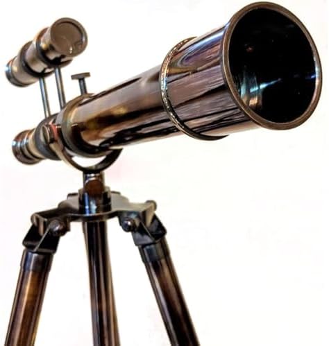 Brass Telescope on Tripod for Desk Decor and Gifts