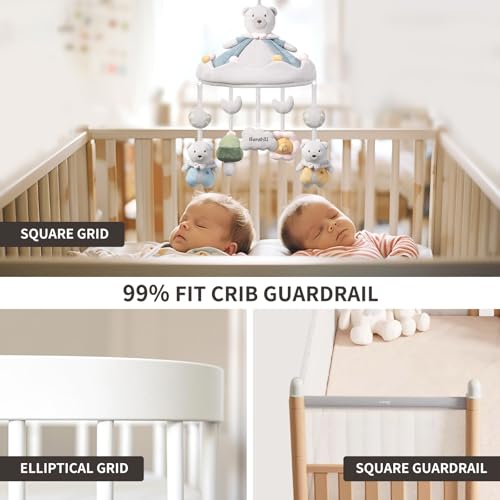 Banshili Baby Crib Mobile with Bluetooth Music and Plush Toys
