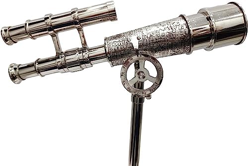 Unique Home Decor Nautical Spyglass Telescope with Brass Tripod Stand