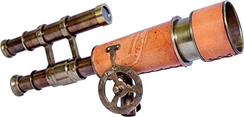 Vintage Brass Telescope with Adjustable Wooden Tripod