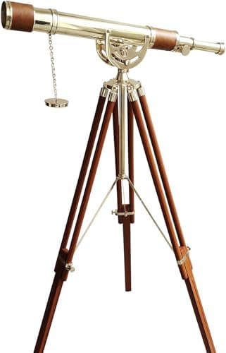 Vintage Telescope with Brass Finish Wooden Tripod
