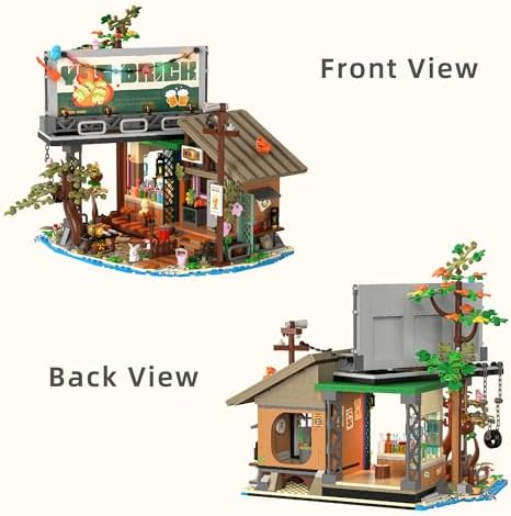 Wooden Pier Bar Mini Building Blocks with LED Light - 1108PCS