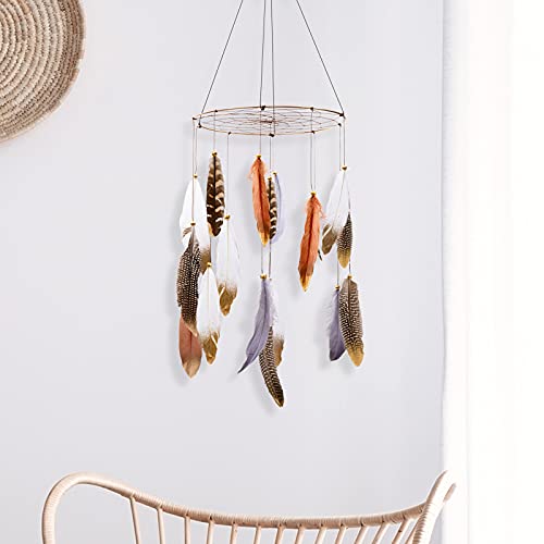 Boho Feather Baby Mobile for Crib